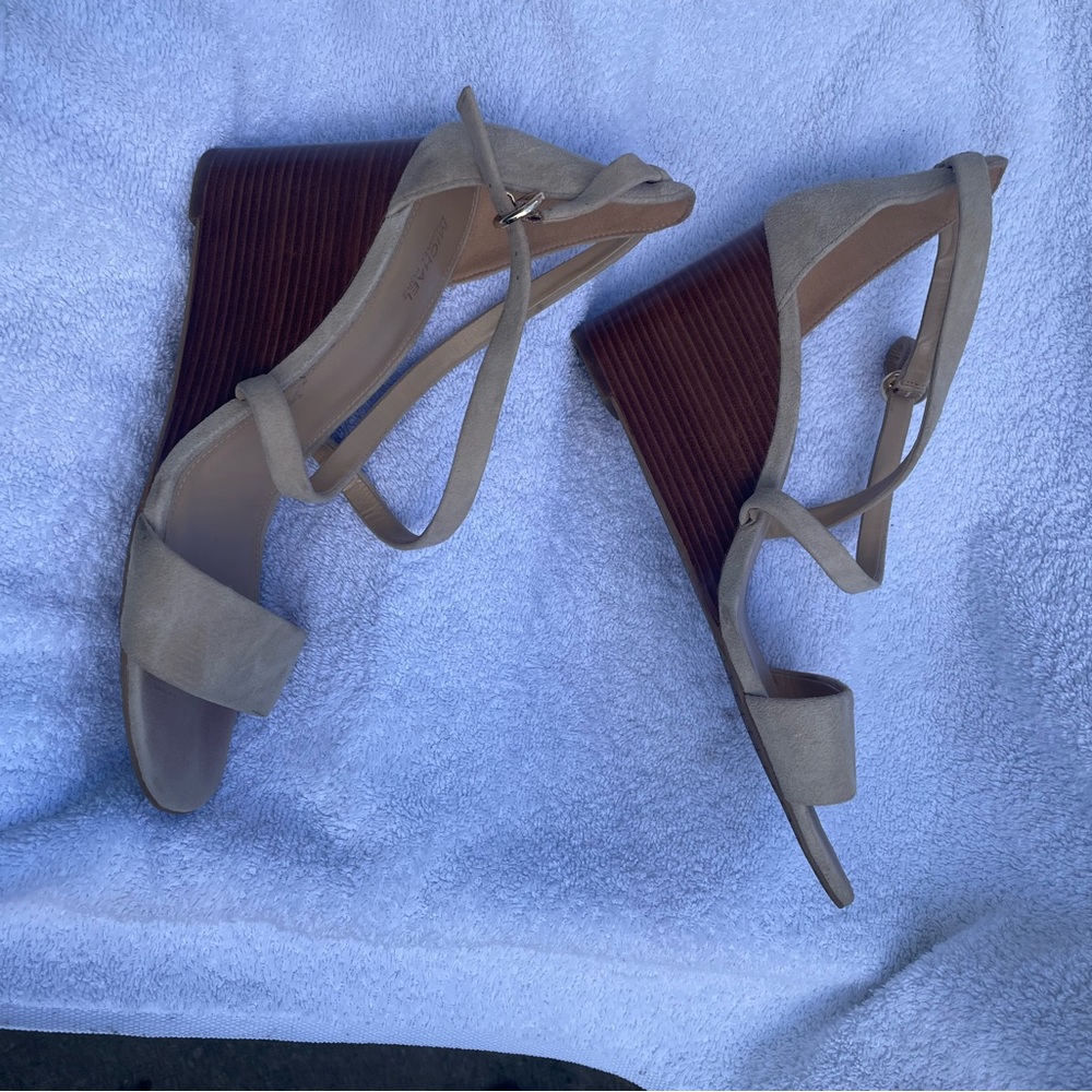 Michael Kors Beige Wedge Sandals